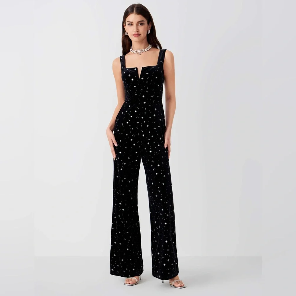 Cider Black Velvet Starry Night Jumpsuit 1XL - Picture 7 of 10